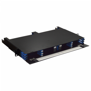 Патч-панель высокой плотности с выдвижными "лезвиями" на 6/12 компактных кассет MCC, 1U/19'', черная